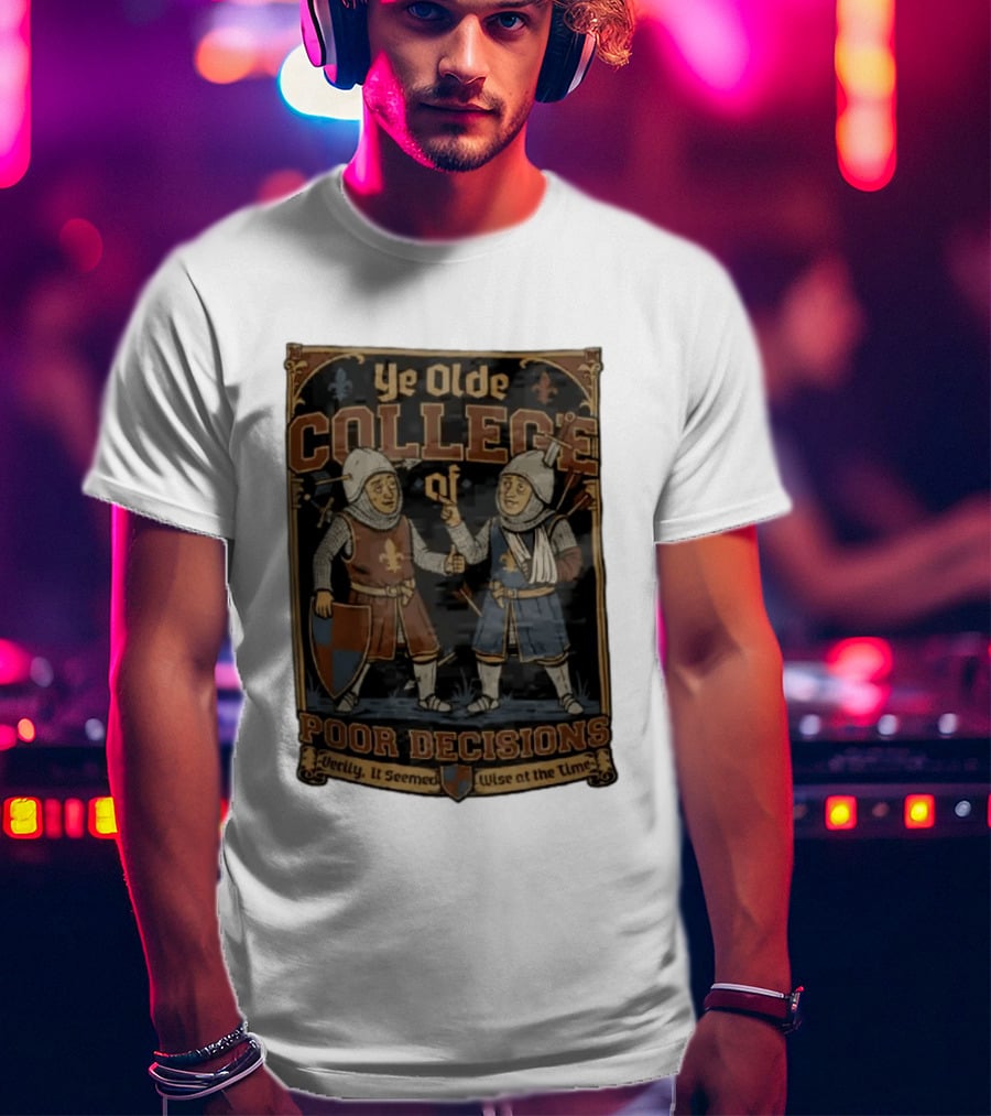 Ye Olde College Of Poor Decisions Two Wounded Medieval Knights Verily It Seemed Wise At The Time T-Shirt