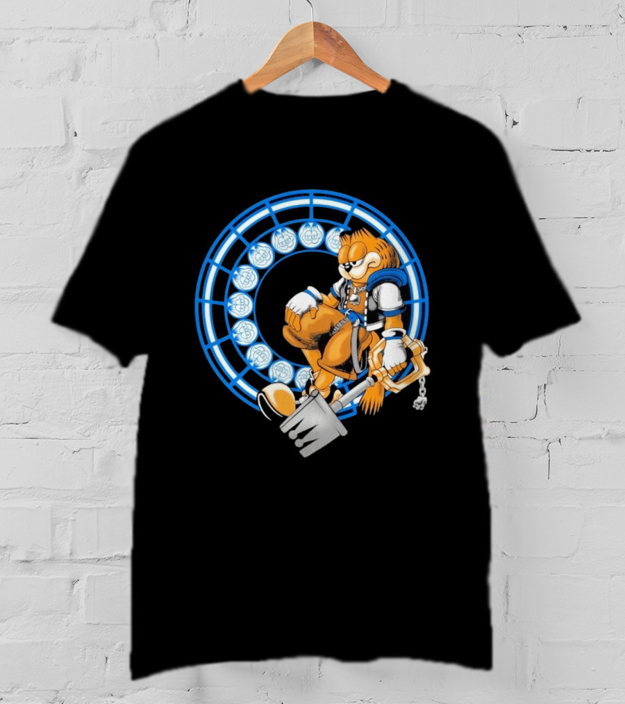 Just Another Heartless Monday Yetee Crossover With Keyblade Wielding Garfiend And Cool Blue Circles T-Shirt