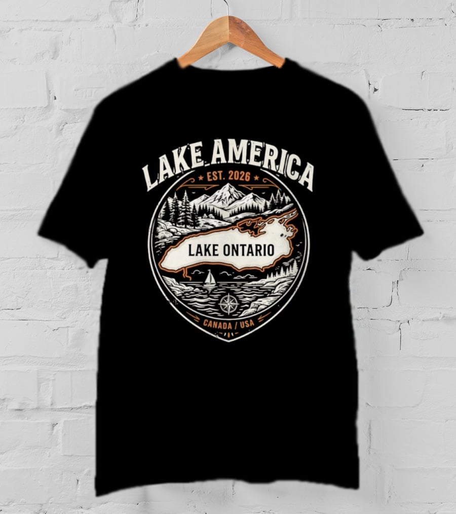 Lake America Est 2026 Lake Ontario Canada USA Scenic T-Shirt