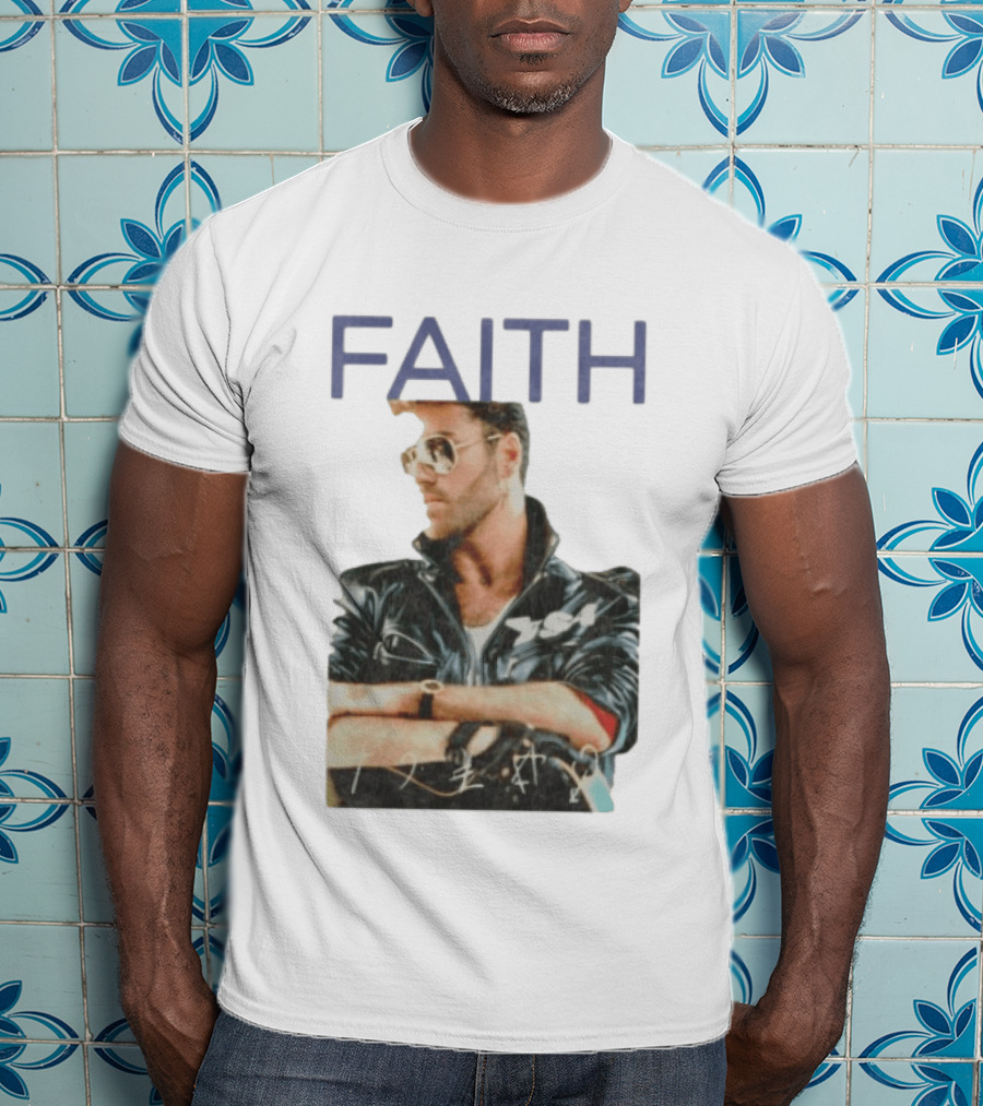 George Michael Faith Tour Leather Jacket And Aviator T-Shirt
