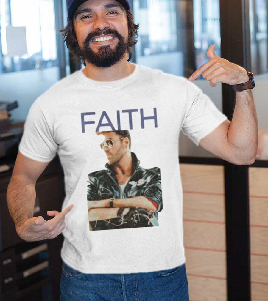 George Michael Faith Tour Leather Jacket And Aviator T-Shirt