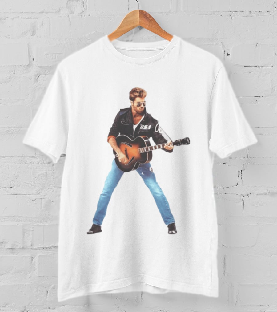 George Michael Faith Tour 1988 USA Guitar Jacket T-Shirt