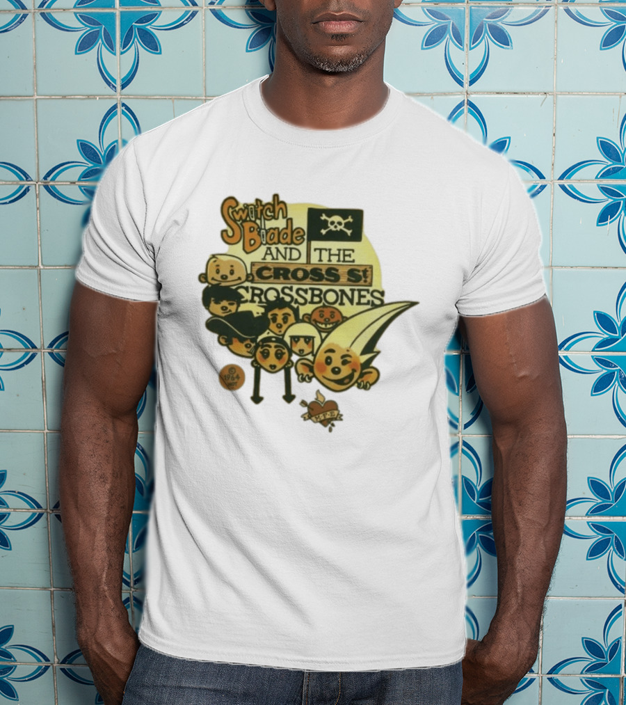 Switchblade And The Crossbones 1964 MFE Cartoon Characters With Skull Flag T-Shirt