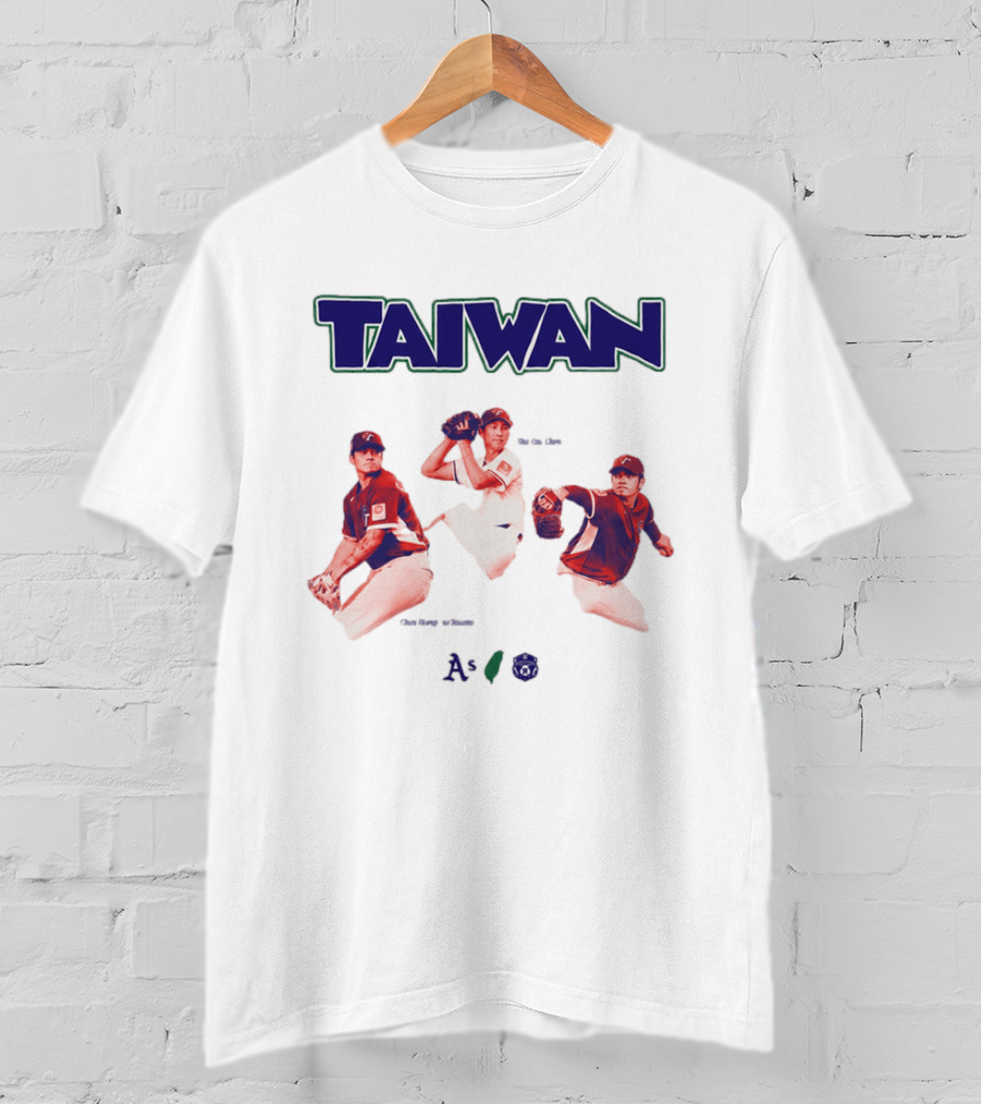 Taiwan Baseball Players Heritage With Taiwan Athletics And Baseball Federation Logos T-Shirt