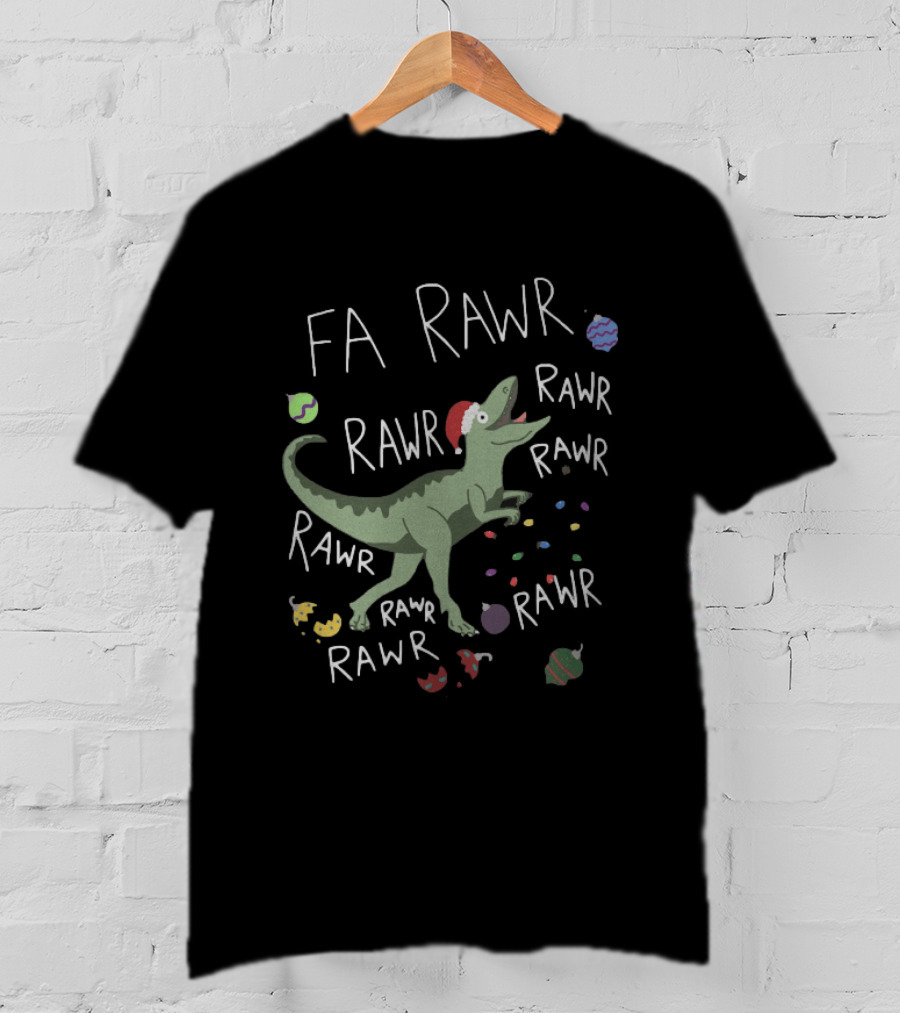 Santa Dinosaur Rex Fa Rawr Rawr Rawr Christmas Holiday T-Shirt