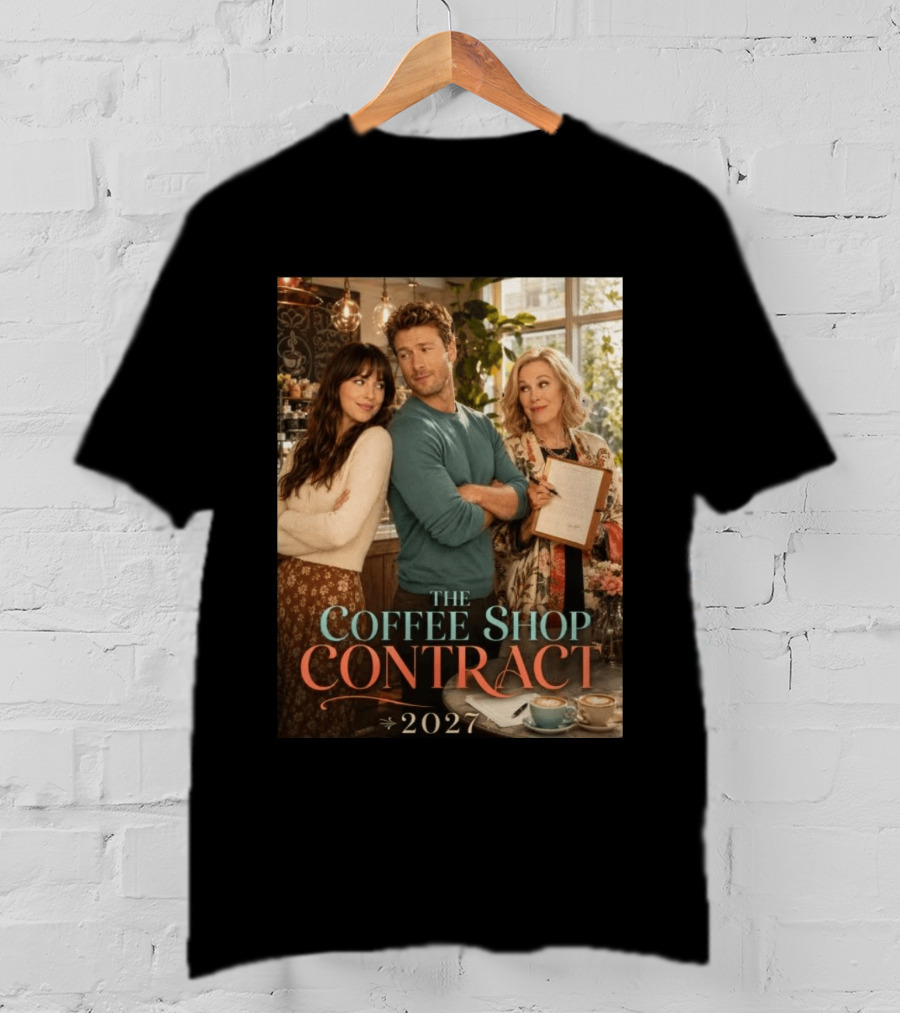The Coffee Shop Contract 2027 Cozy Romantic Comedy Scene T-Shirt
