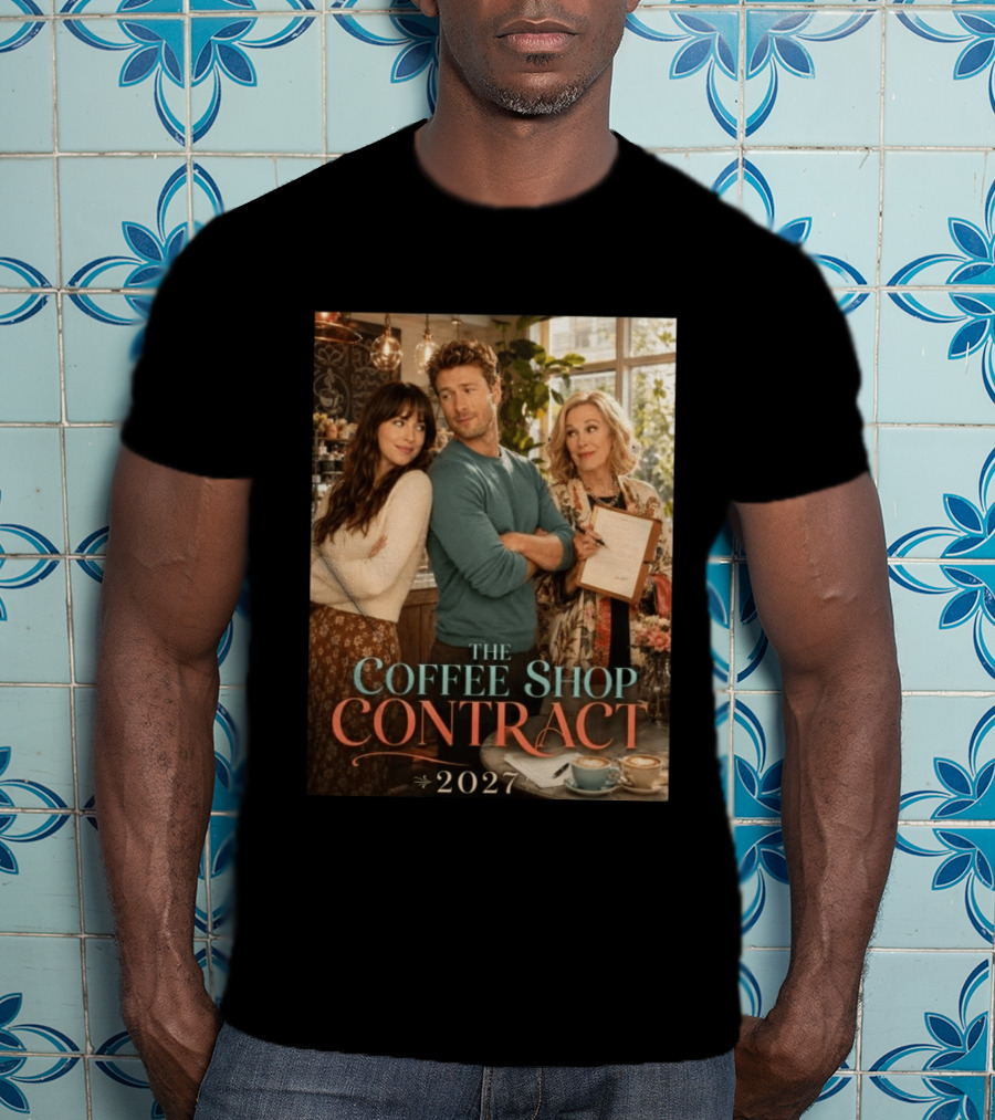 The Coffee Shop Contract 2027 Cozy Romantic Comedy Scene T-Shirt