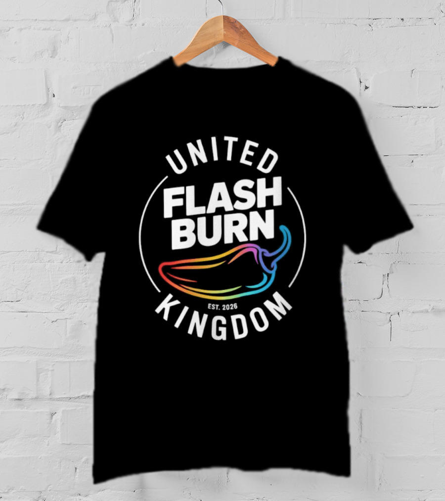 United Flash Burn Kingdom Est 2026 Spicy Pepper Color Burst T-Shirt