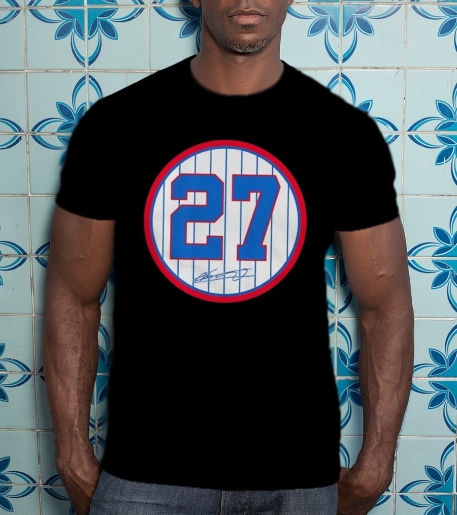 Vladimir Guerrero Number 27 Montreal Expos Team Signed Jersey Patch T-Shirt