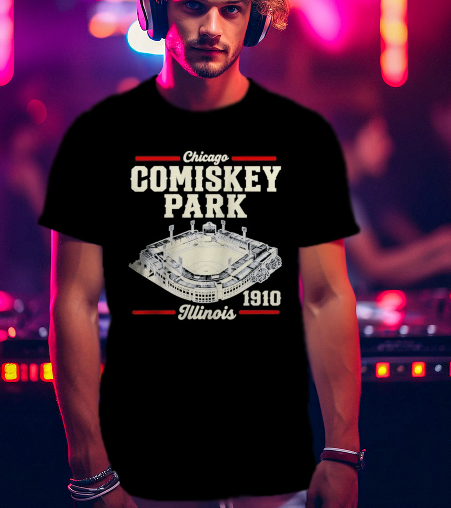 Chicago Comiskey Park 1910 Illinois Historic Baseball Stadium T-Shirt
