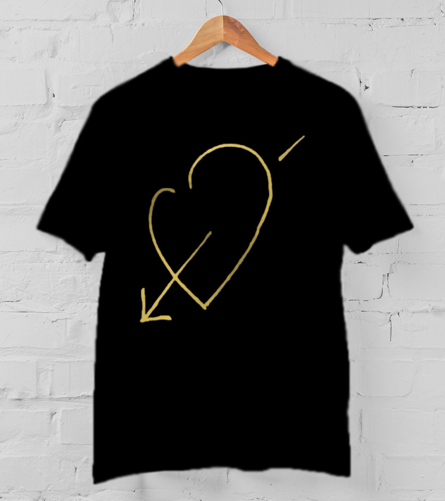 George Michael Store Faith Tour Heart Black Gold Arrow T-Shirt