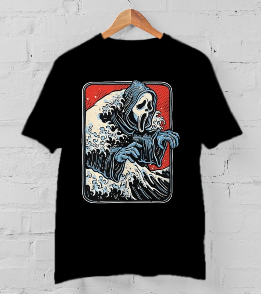 Ghostface The Great Wave Halftone Scream T-Shirt