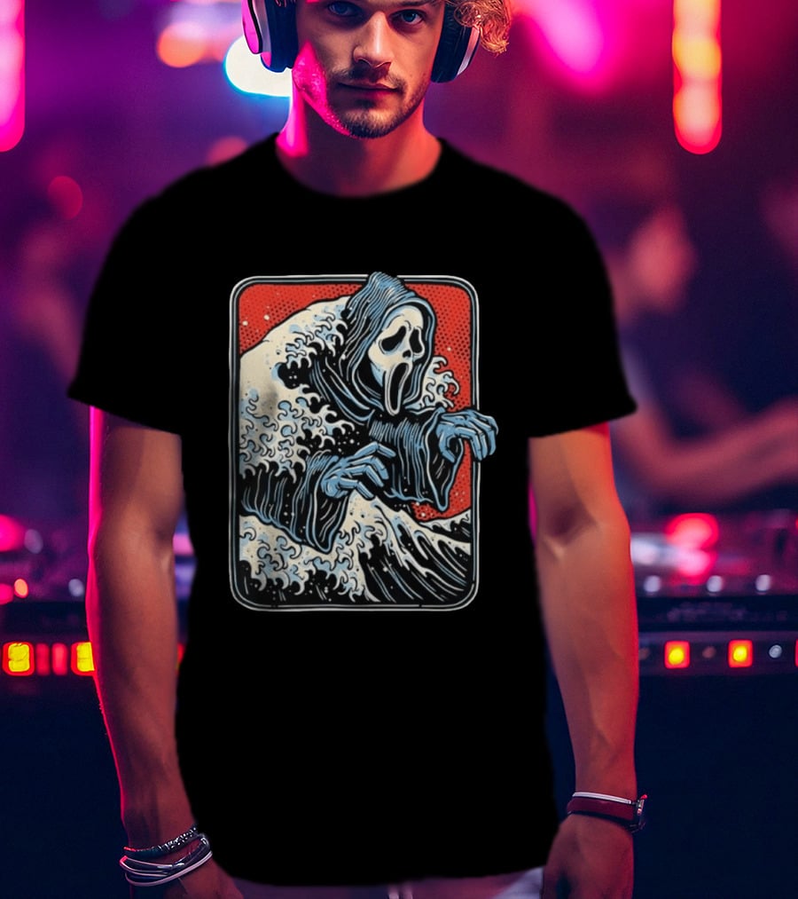 Ghostface The Great Wave Halftone Scream T-Shirt