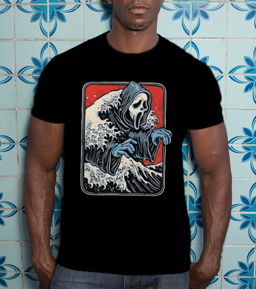 Ghostface The Great Wave Halftone Scream T-Shirt