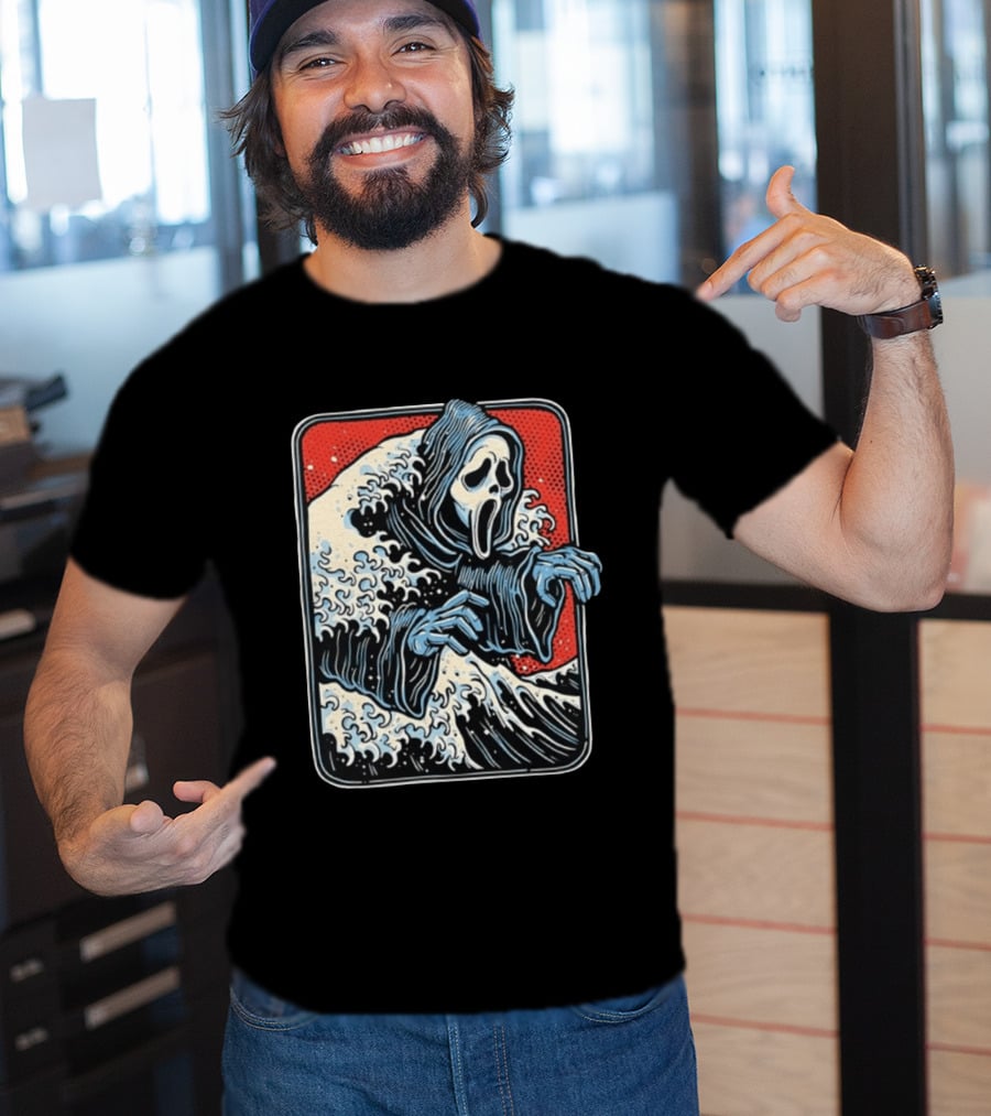 Ghostface The Great Wave Halftone Scream T-Shirt