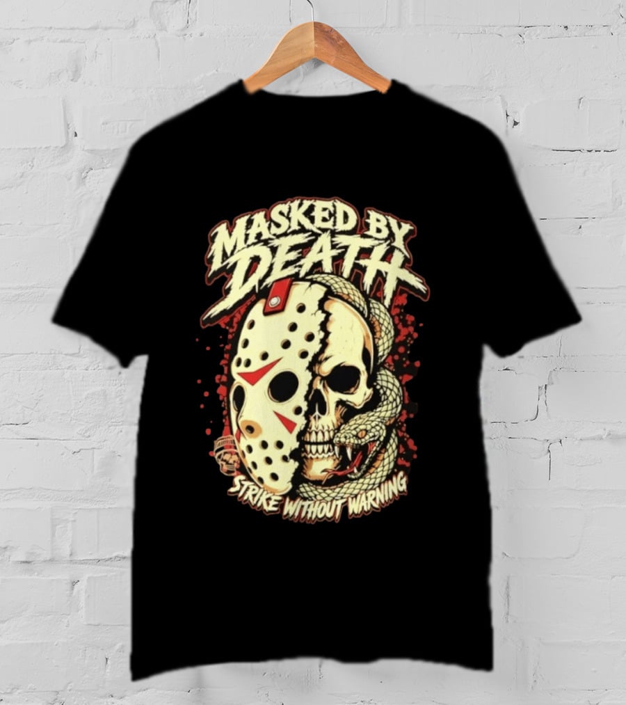 Masked By Death Jason Voorhees Strike Without Warning Horror T-Shirt