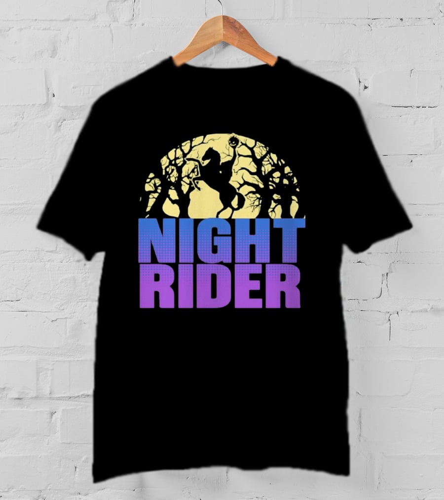 Night Rider Headless Horseman Halloween Moon T-Shirt