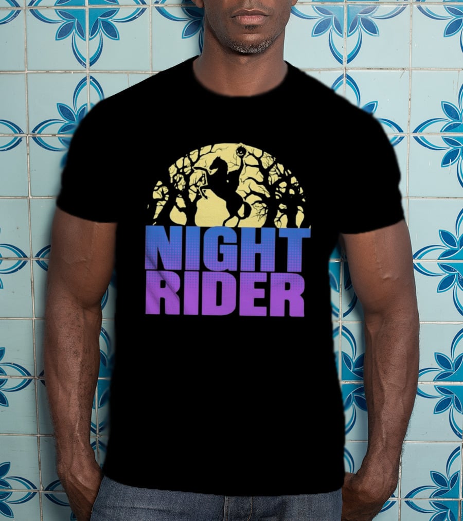 Night Rider Headless Horseman Halloween Moon T-Shirt