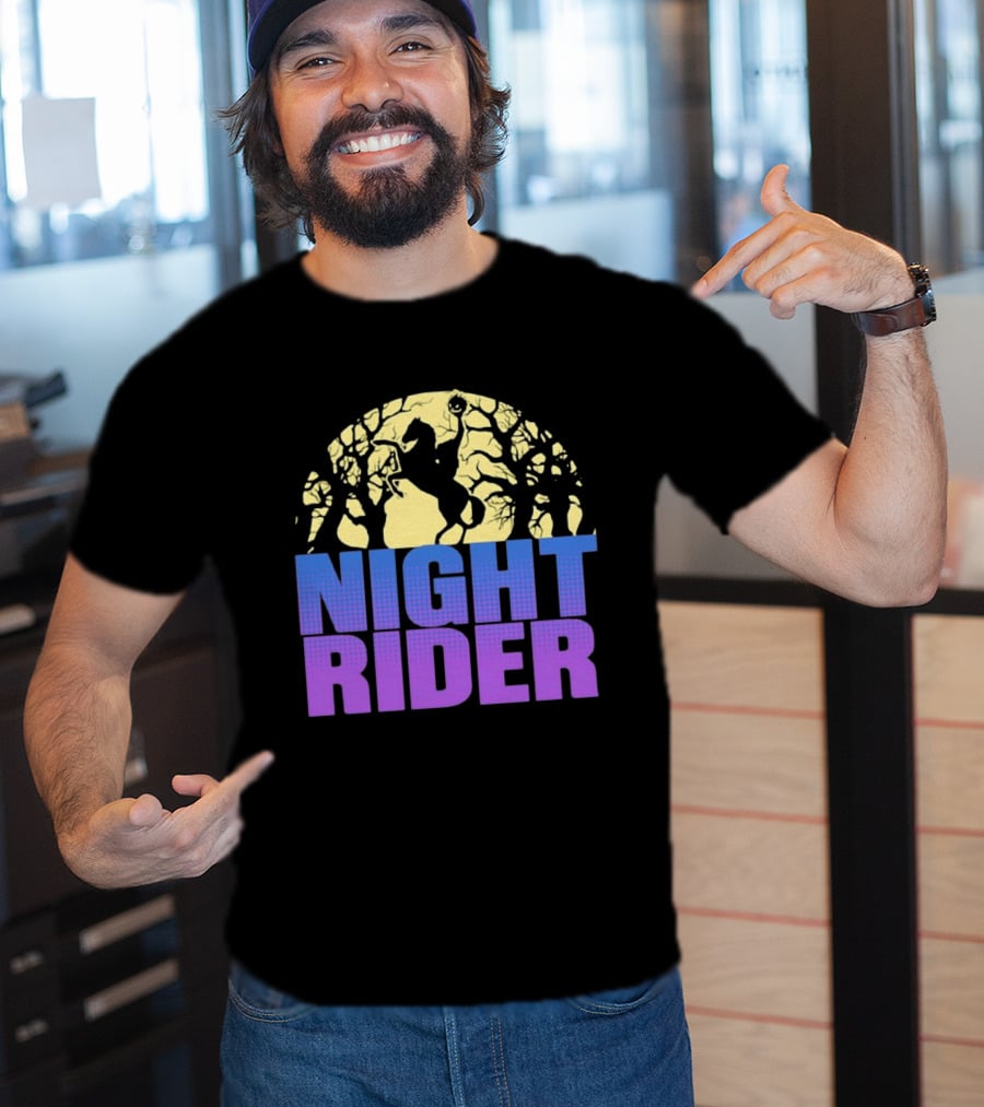 Night Rider Headless Horseman Halloween Moon T-Shirt
