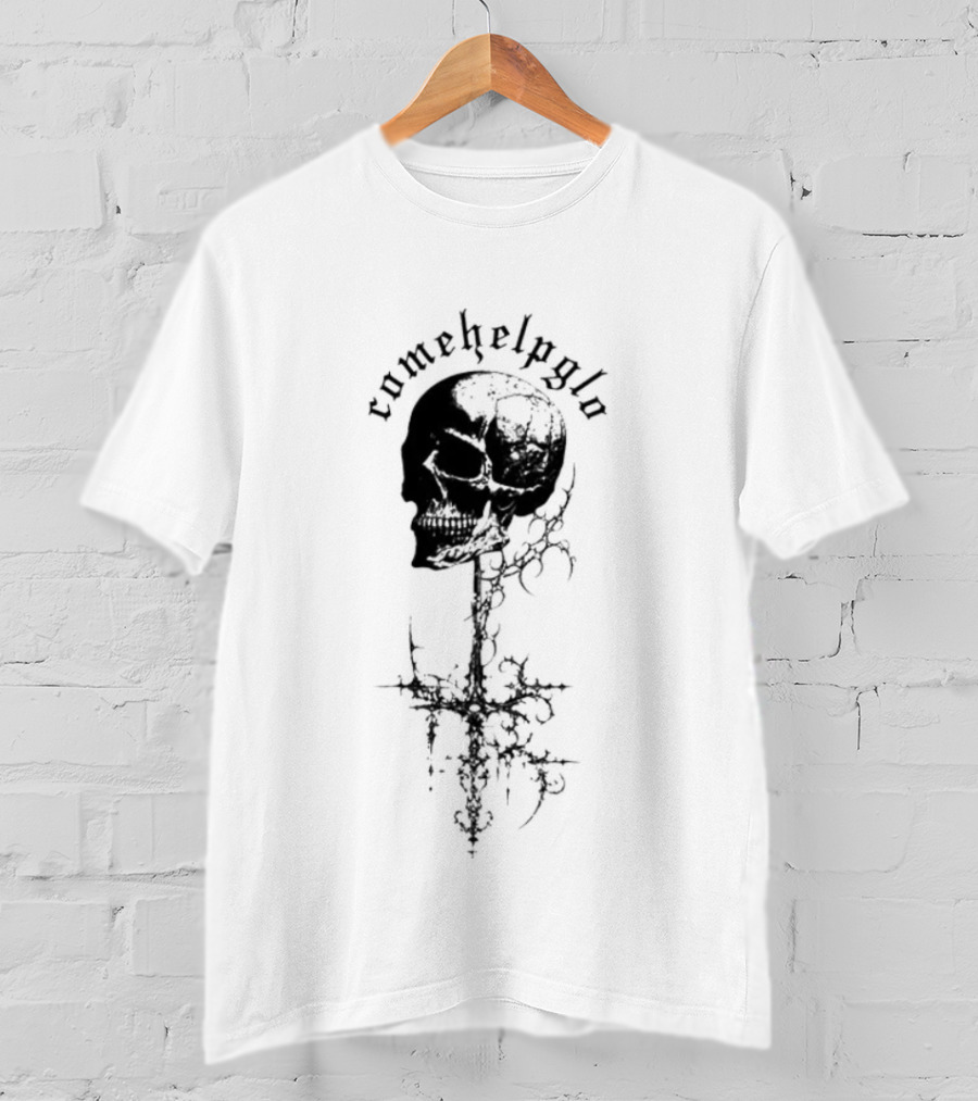 Comehelpglo Gothic Skull Tour T-Shirt