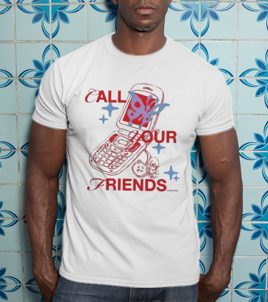 Call Your Friends Butterfly Flip Phone Stars T-Shirt