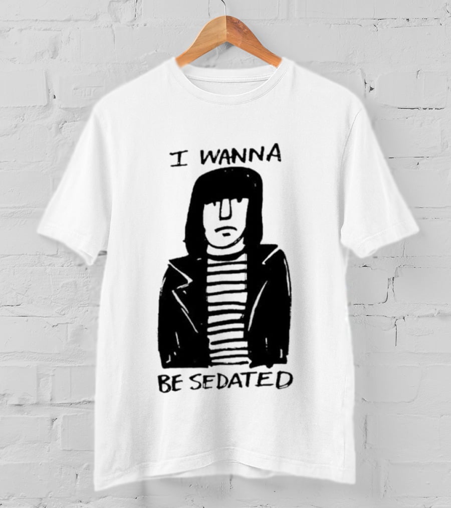 I Wanna Be Sedated Striped Jacket Character Sketch T-Shirt