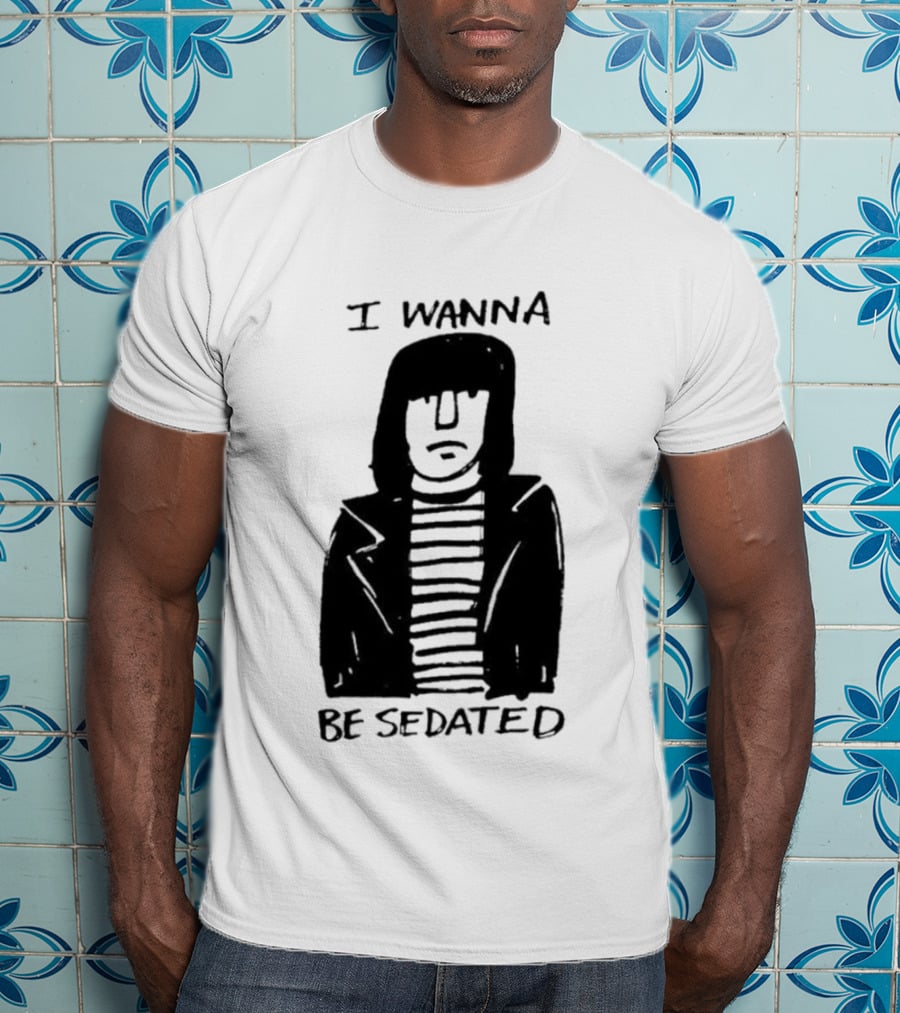 I Wanna Be Sedated Striped Jacket Character Sketch T-Shirt