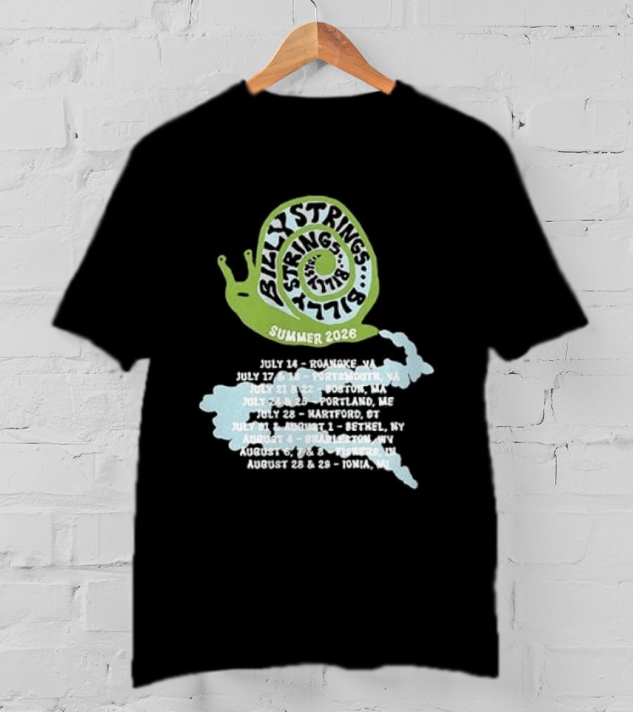 Billy Strings Summer 2026 Snail Tour Dates July August Schedule T-Shirt