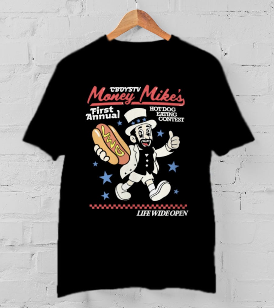 Cboystv Money Mikes First Annual Hotdog Eating Contest Live Wide Open T-Shirt