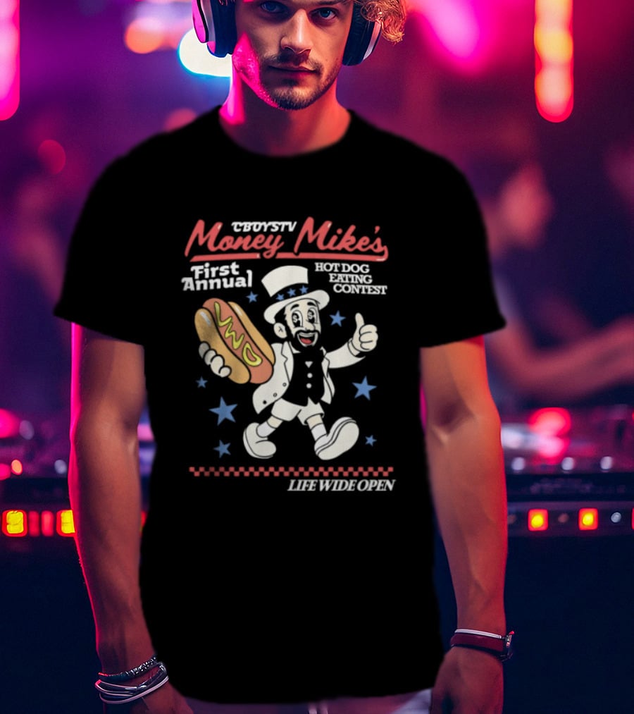 Cboystv Money Mikes First Annual Hotdog Eating Contest Live Wide Open T-Shirt