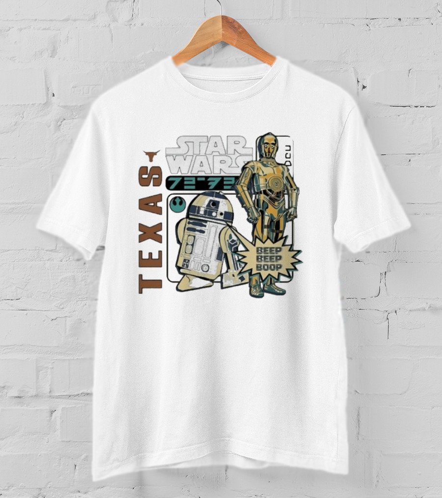 Texas Longhorns Star Wars C3PO R2D2 Beep Beep Boop T-Shirt