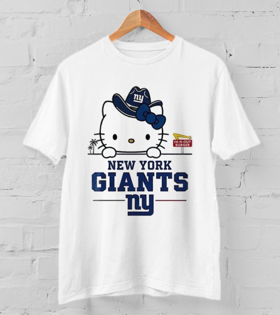 New York Giants Hello Kitty In N Out Burger Collaboration T-Shirt