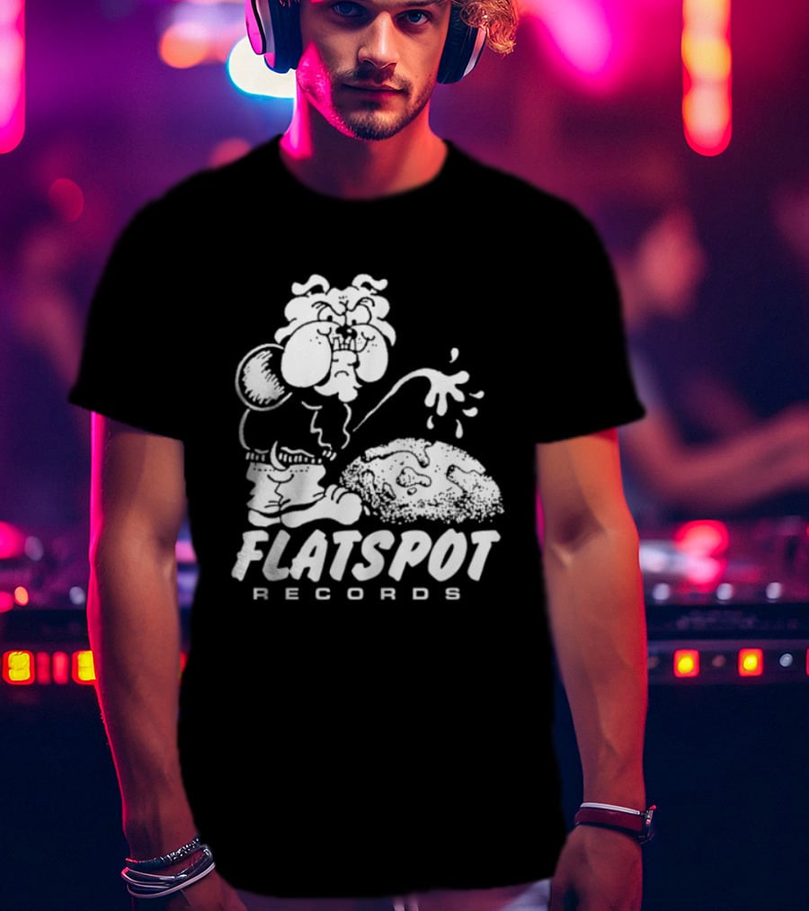 Flatspot Records Piss Off Character Graphic With Store Name T-Shirt