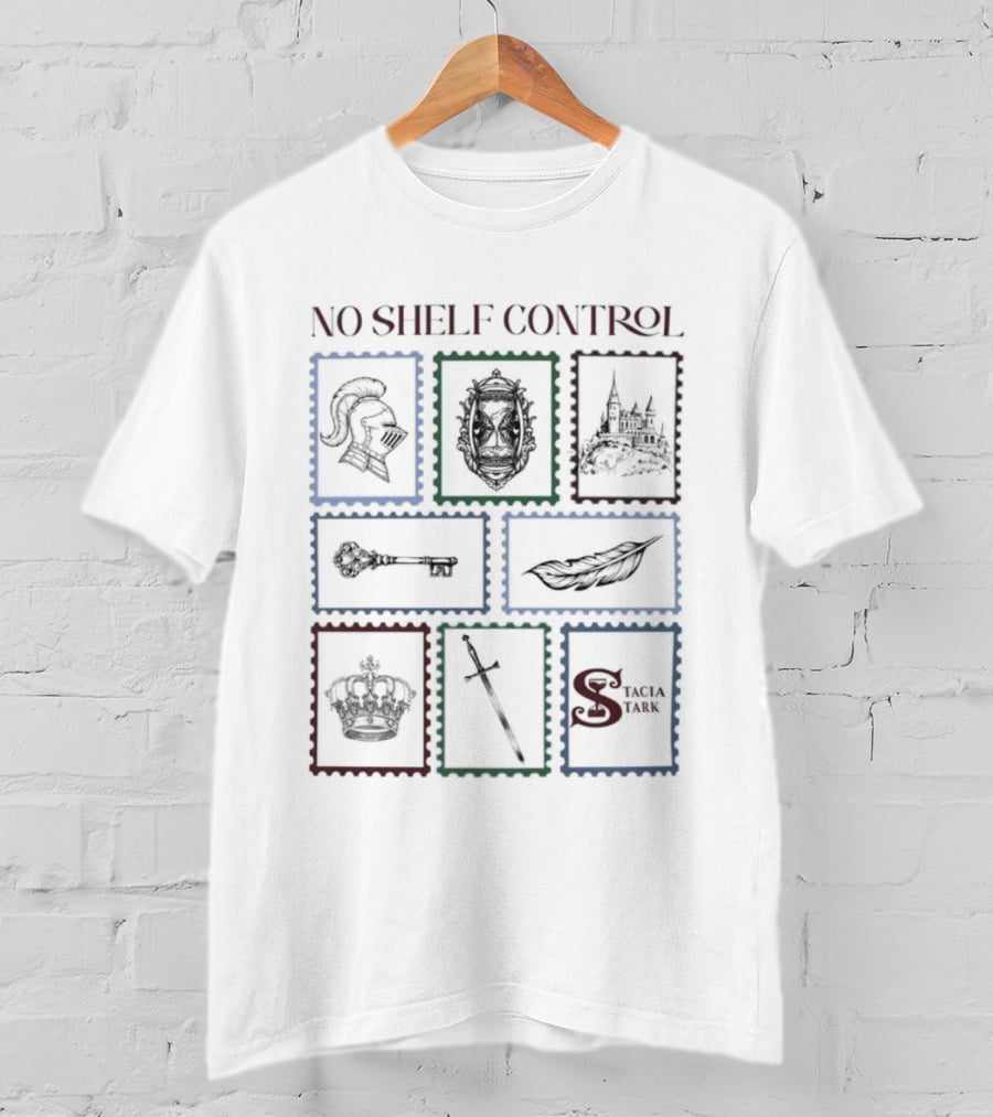 No Shelf Control Stacia Stark Crest Sword Key Crown T-Shirt