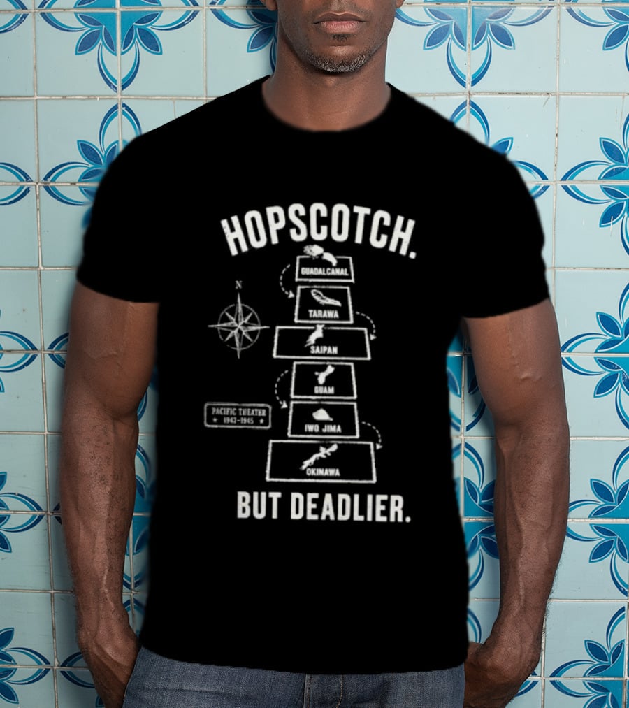 Island Hopping Campaign Hopscotch But Deadlier Pacific Ocean Map Adventure T-Shirt