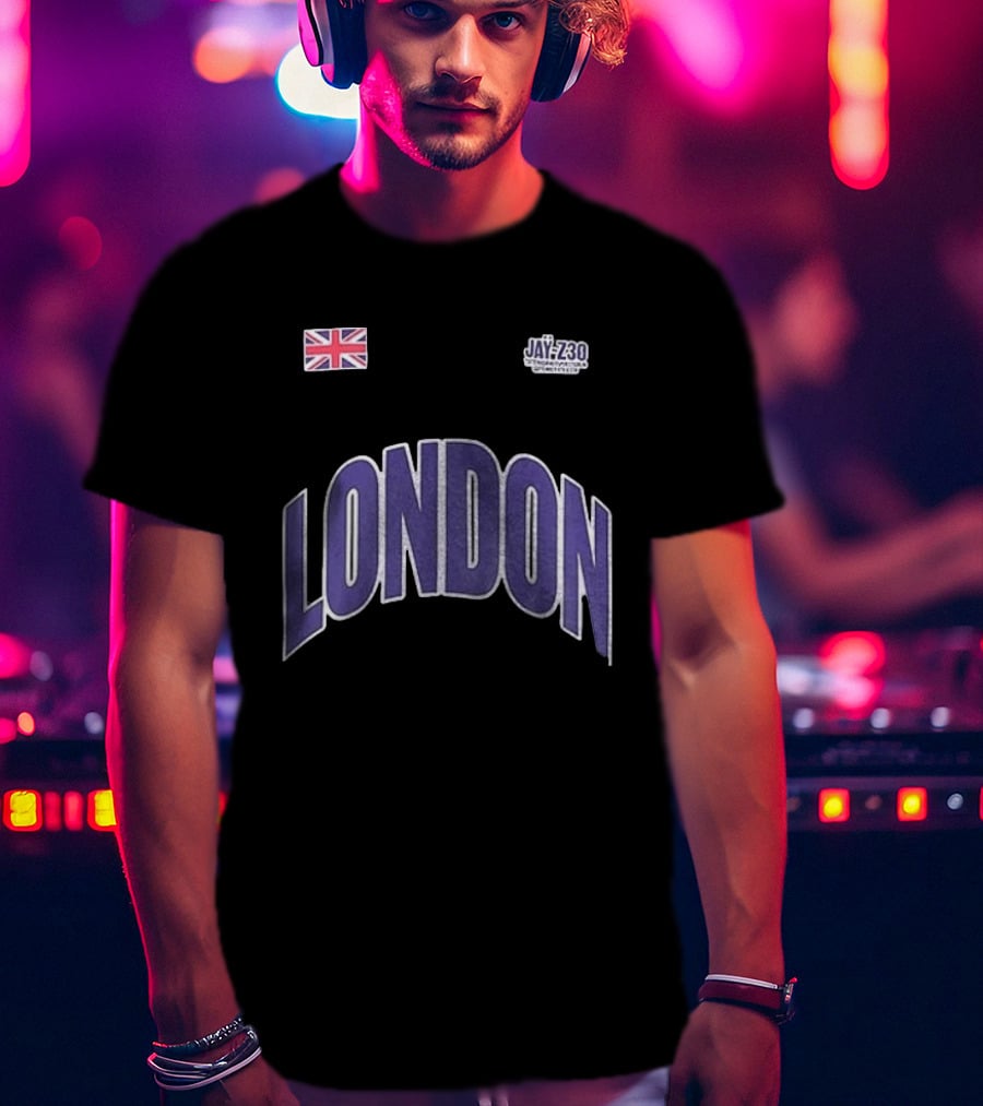 Jay Z London Pop Up Tottenham Hotspur Stadium Name And Number With Union Jack Flag T-Shirt