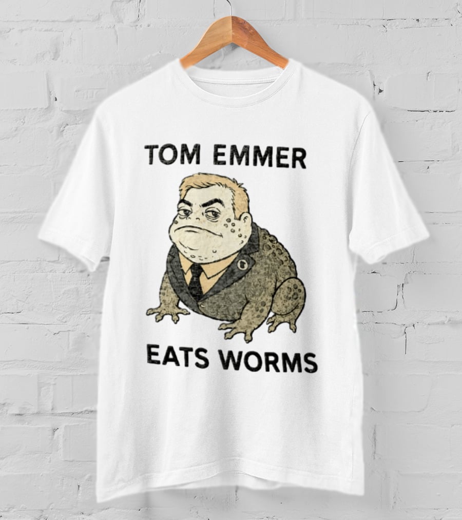 Tom Emmer Eats Worms Cartoon Toad Wearing Suit Tie T-Shirt