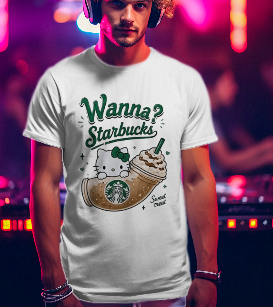 Wanna Starbucks Hello Kitty Sweet Treat T-Shirt