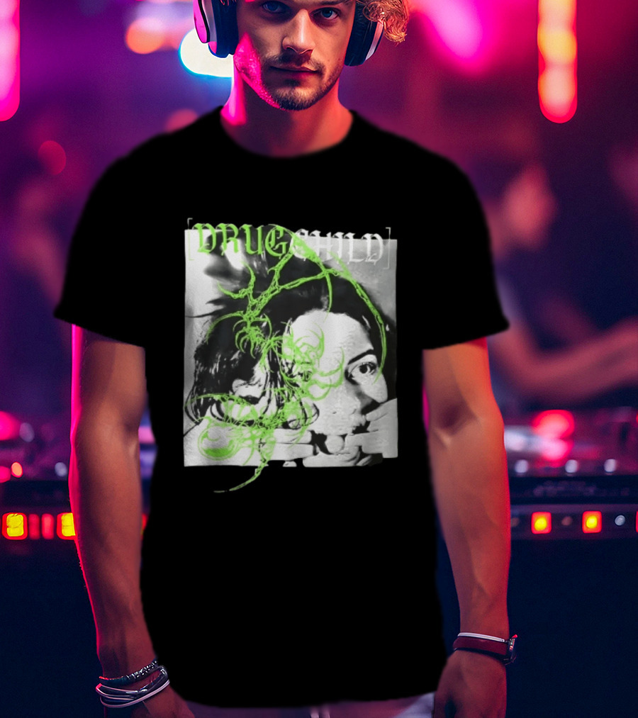 Drugchild Green Cyber Sigilism High Contrast No Depth Just Death And Decay T-Shirt