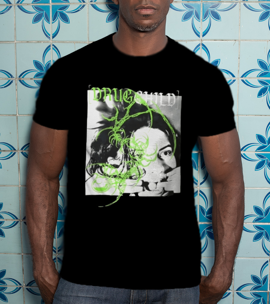 Drugchild Green Cyber Sigilism High Contrast No Depth Just Death And Decay T-Shirt
