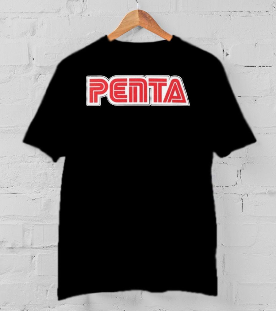 Penta Brand Retro 70s Style Bold Red Lettering T-Shirt