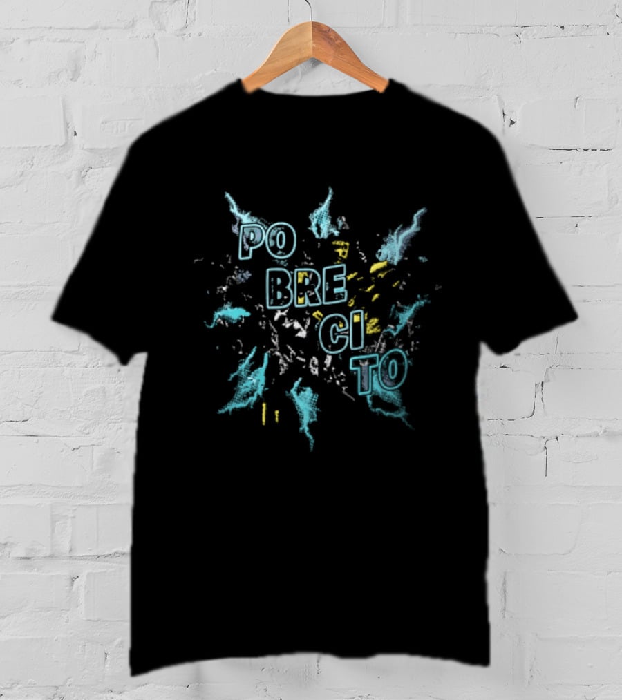 Pobrecito Cyan Yellow Pixel Splatter T-Shirt