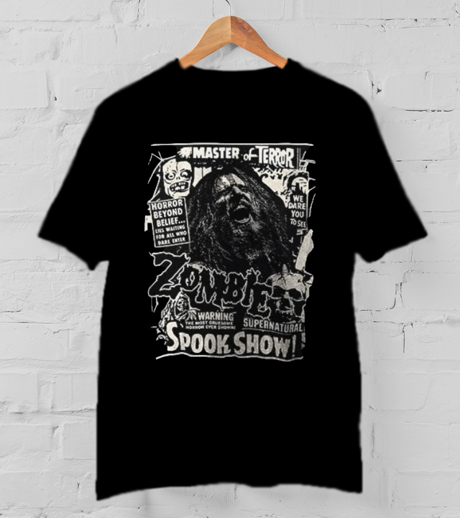 Rob Zombie Master Of Terror Spook Show Horror Beyond Belief Supernatural Warning T-Shirt