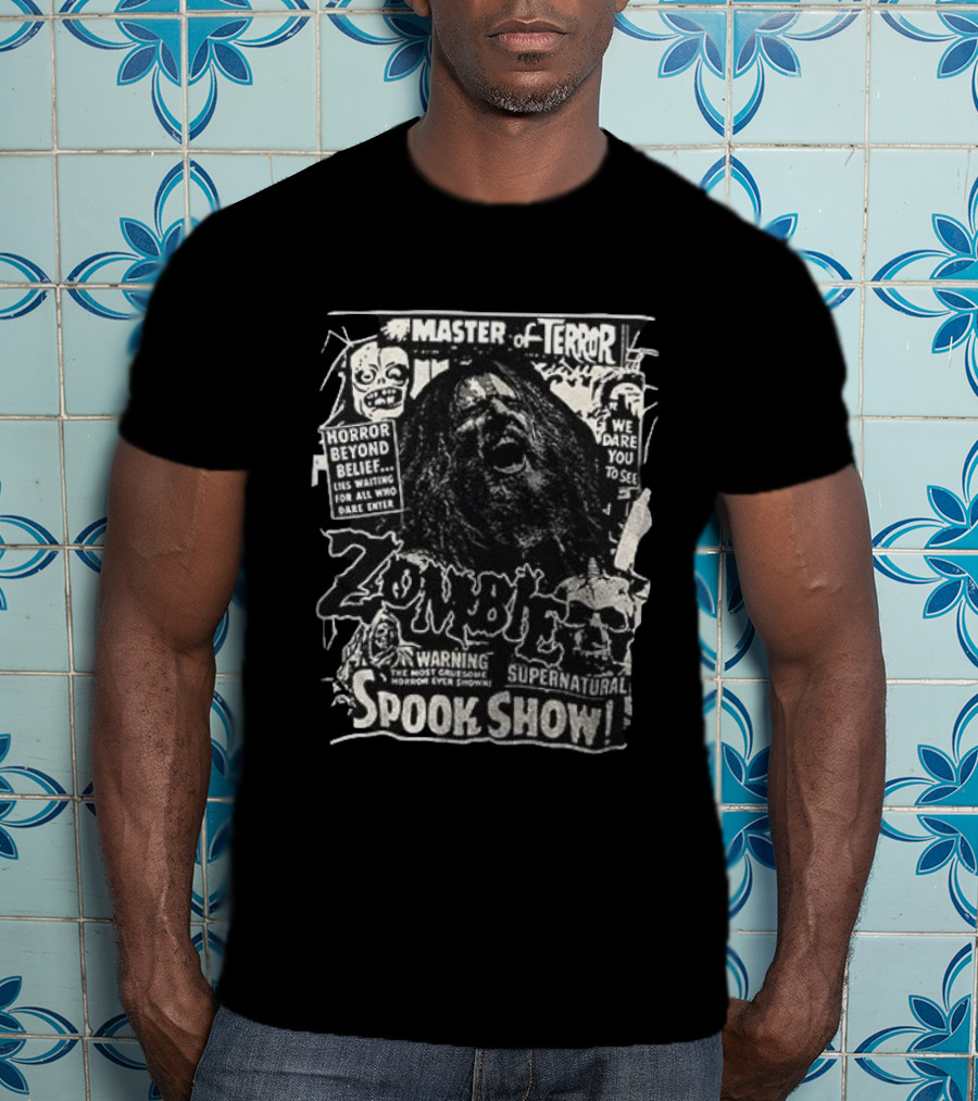 Rob Zombie Master Of Terror Spook Show Horror Beyond Belief Supernatural Warning T-Shirt