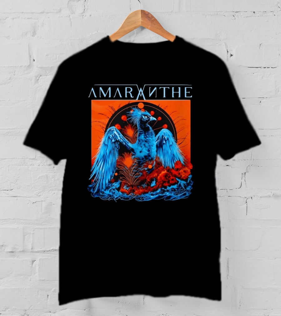 Amaranthe Phoenix Bird Metal Band Blue And Orange T-Shirt