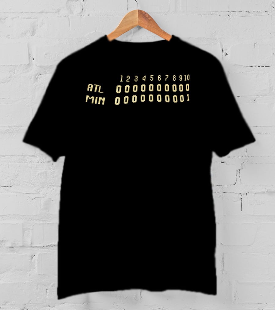ATL Vs MIN Scoreboard Atlanta Minnesota 1 0 9 Inning Baseball Game T-Shirt