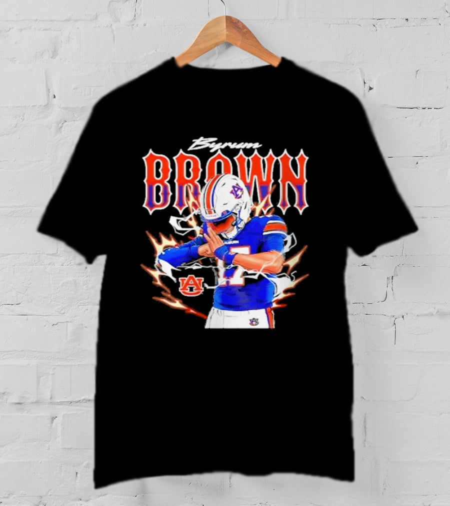 Auburn Tigers Byrum Brown Football Player Comic T-Shirt