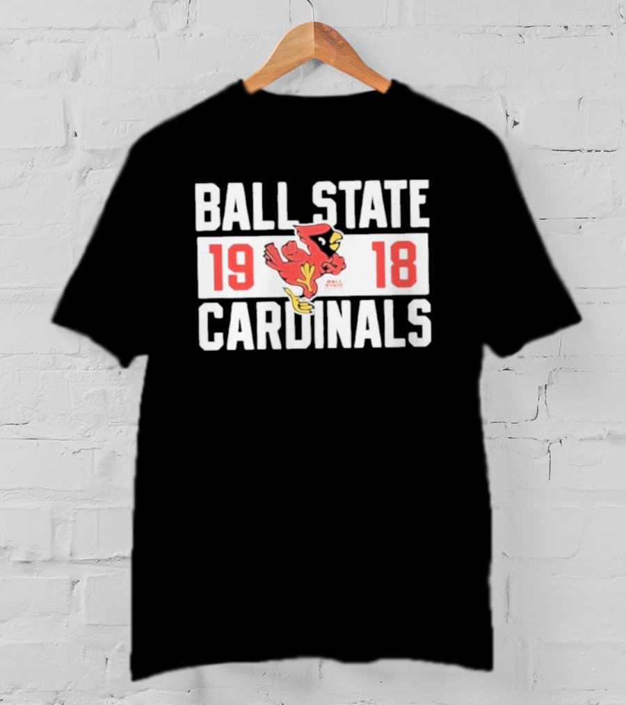 Ball State Cardinals 1918 Vintage Logo Red Cardinal Football Team T-Shirt