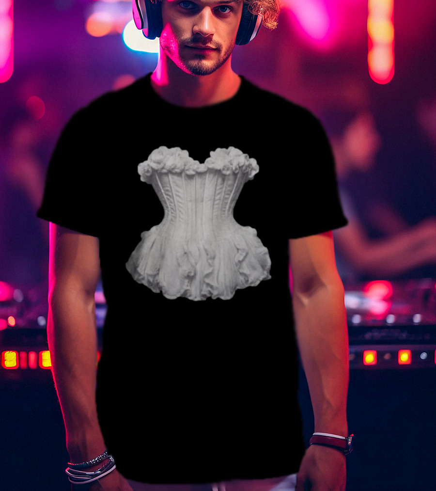Beyonce Store Flaws And All White Corset Sculpture T-Shirt