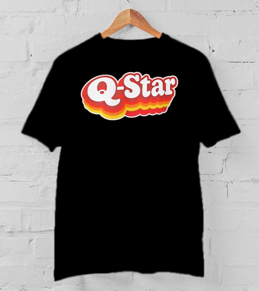 Q Star Vintage Retro Bold Font T-Shirt